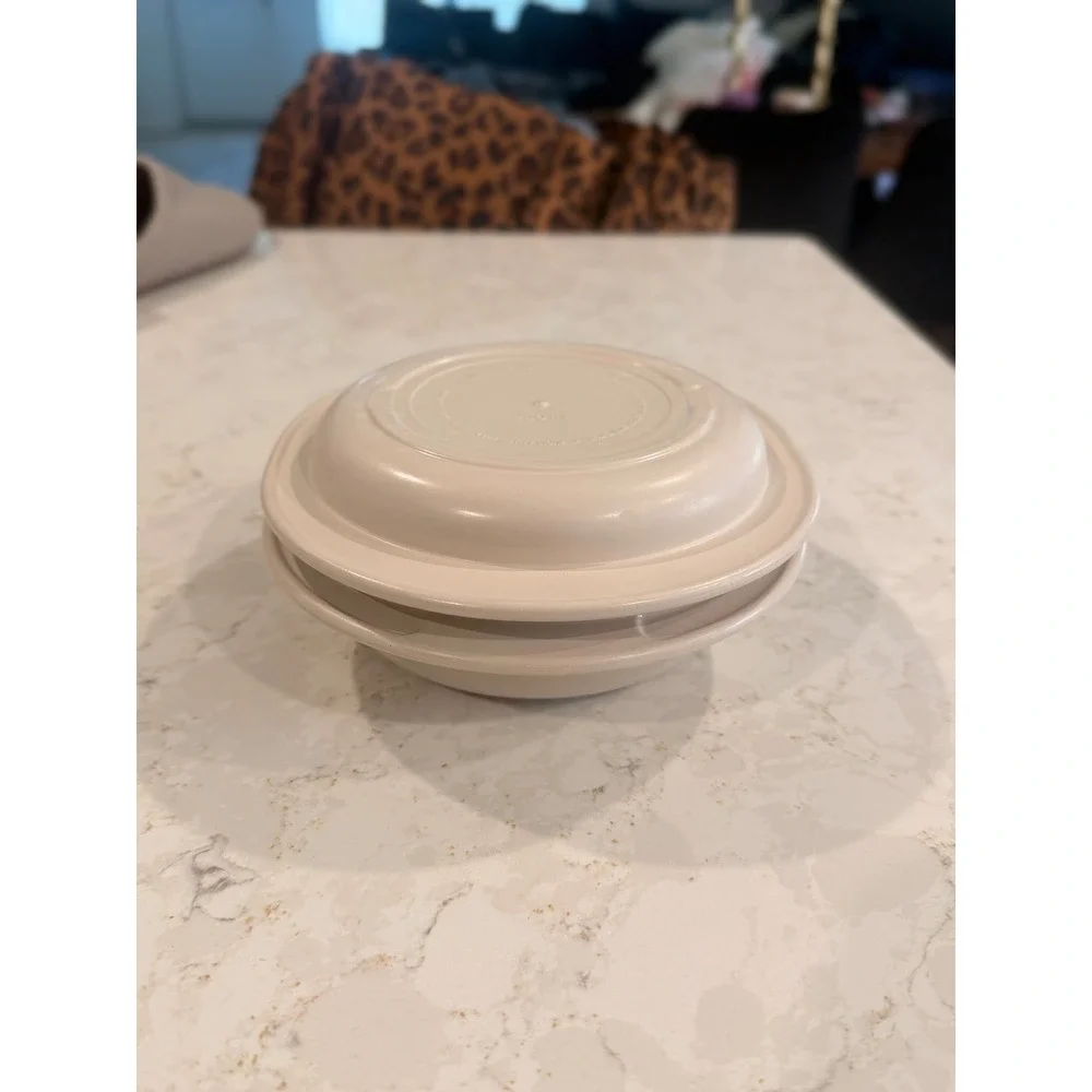 Vintage Tupperware Ultra 21 Almond Beige 500mL Round Casserole Dish Lid 1748-12